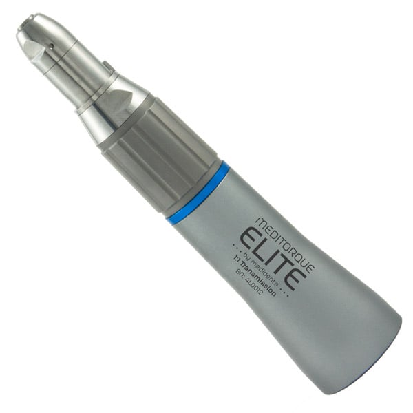 Meditorque Elite 40K 1:1 Nose Cone E-type Handpiece with Twist Chuck. Titanium finished stainless