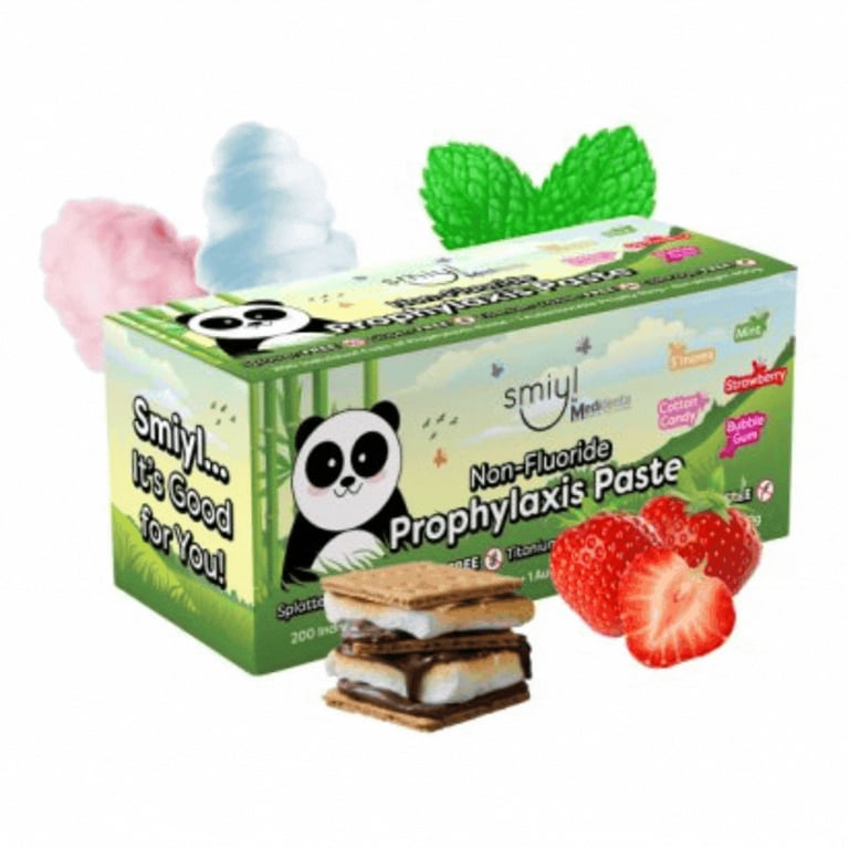 Smiyl Non-Fluoride Prophy Paste, Medium, Cotton Candy, 200/Pk. Provides effective stain removal