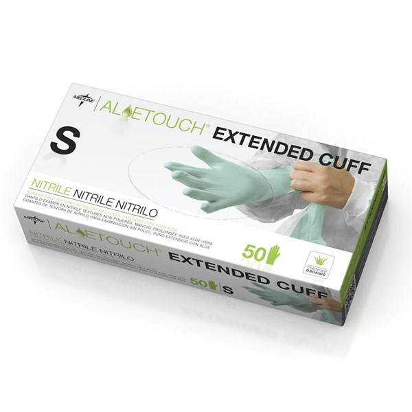 Aloetouch Extended Cuff Nitrile Exam Gloves - SMA