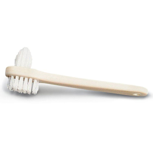 Medline Denture Brushes - Ivory, Two sided, 144/Bx. Firm plastic bristles. Large multi-tufted