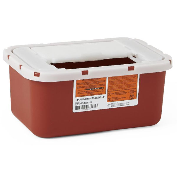 Medline Biohazard Multipurpose Sharps Container Red, 1 Gal (Each). Designed Net32