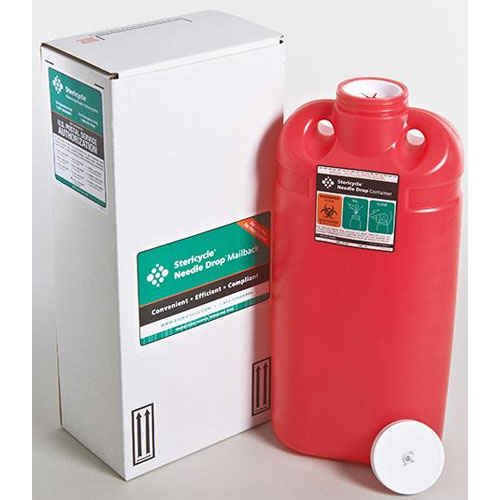 Medline Sharps MailBack Containers Red, 3 Gallon. Each. Kit includes