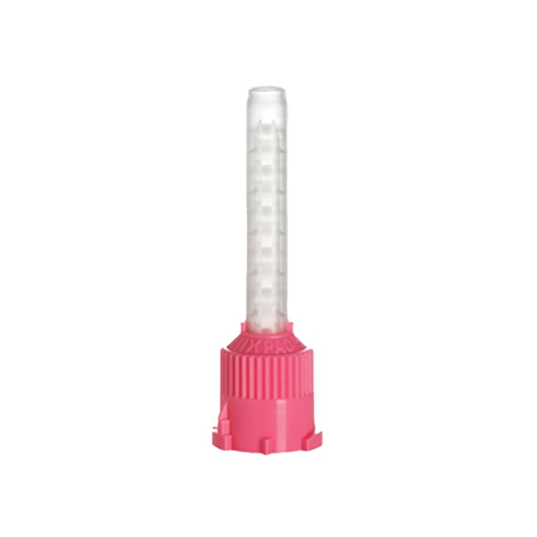 MIXPAC T-Mixer HP Mixing Tips, Short, Medium (5.4 mm), Pink, 48/Pk. Ratio: 1:1, 2:1. Shorter