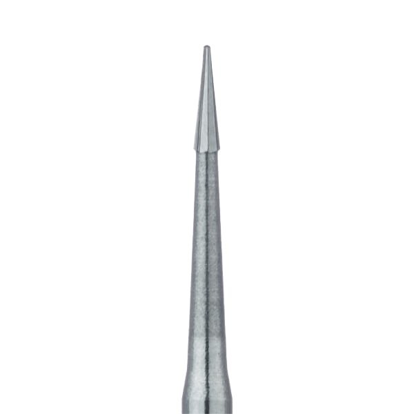 Meisinger FG #132.008 Tapered Point, 8 Blade, 0.8mm, T&F Carbide Bur, 5/Pk