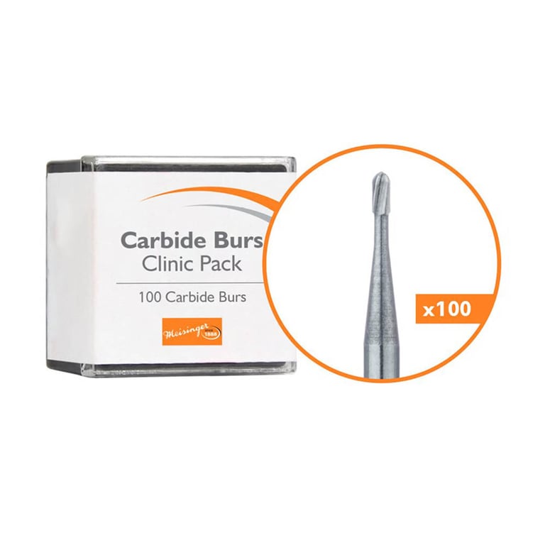 Meisinger FG #C0330 Pear Shaped, Operative Carbide Burs, 100/Pk. Head size 0.8mm Ø, working length