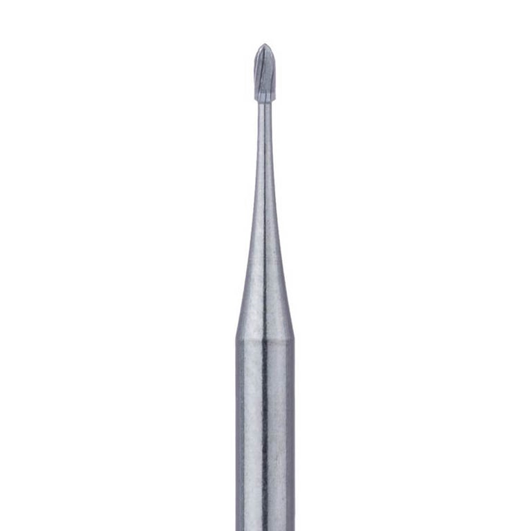 Meisinger FG #HM7.006 Pear Shaped, Operative Carbide Burs, 5/Pk. Head size 0.6mm Ø, working length