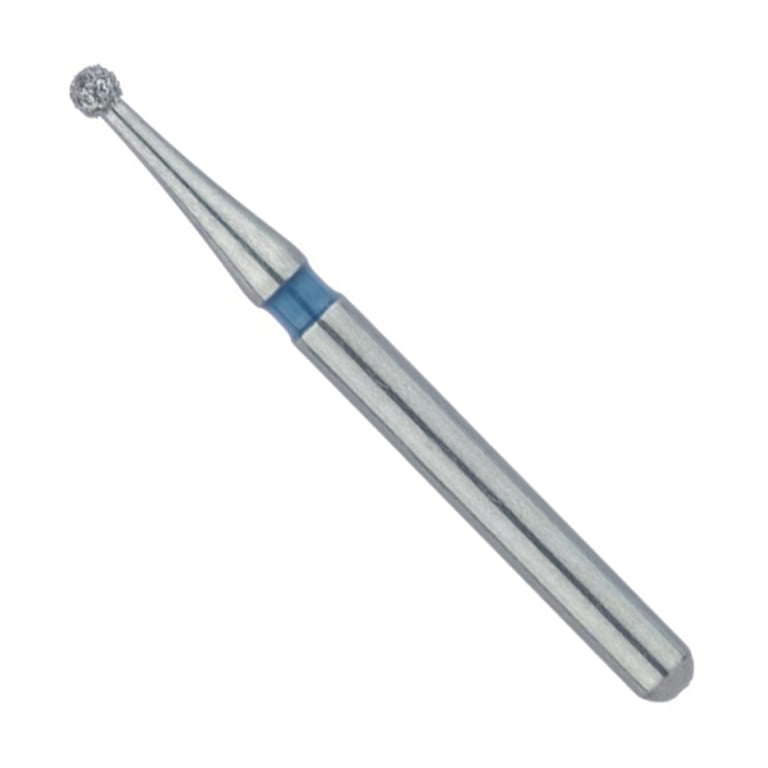 Meisinger FG #0112 Medium, Round, Single Use Diamond Burs, 25/Pk. Head size 1.2mm Ø, color coded