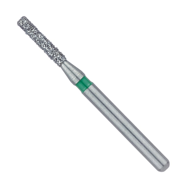 Meisinger FG #0712.7 Coarse, Flat End Cylinder, Single Use Diamond Burs, 25/Pk. Head size 1.2mm Ø