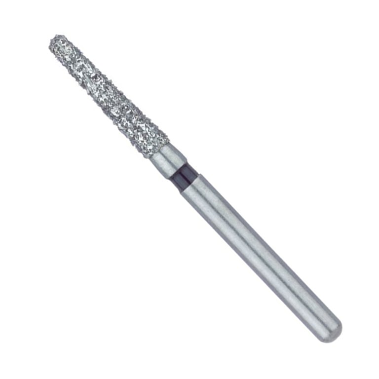 Meisinger SS #1114.6 Super Coarse, Round End Taper, Single Use Diamond Burs, 25/Pk. Head size