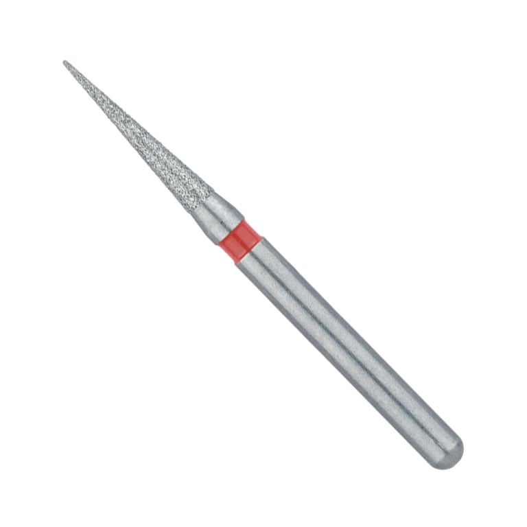 Meisinger FG #1314.8 Fine, Needle Shaped, Single Use Diamond Burs, 25/Pk. Head size 1.4mm Ø
