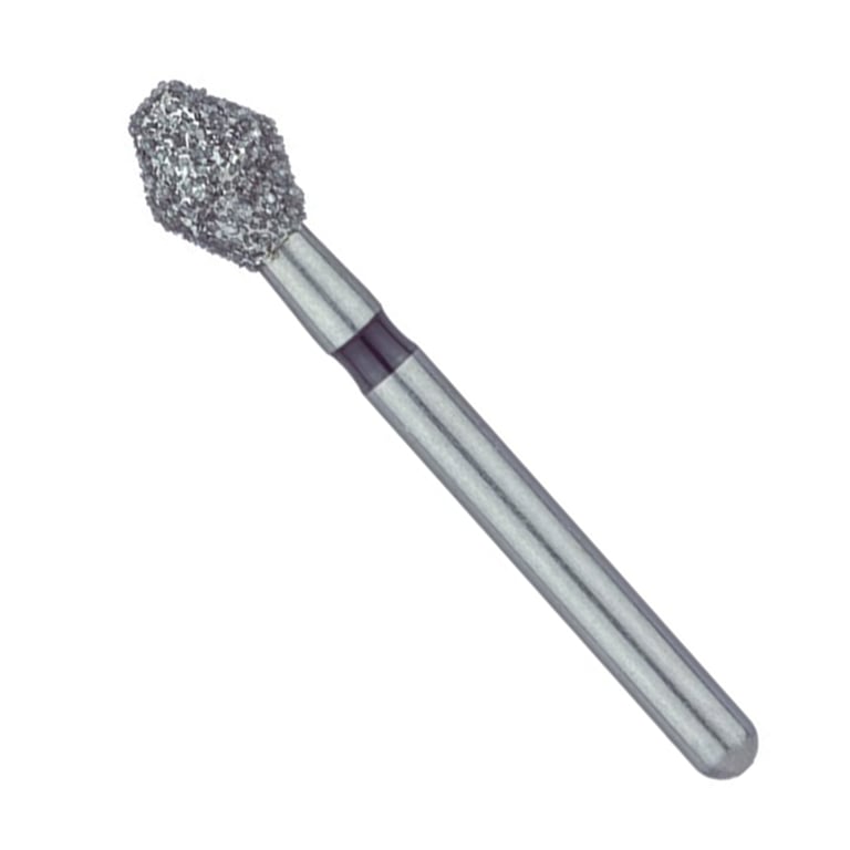 Meisinger FG #2133 Super Coarse, Barrel Shaped, Single Use Diamond Burs, 25/Pk. Head size 3.3mm Ø