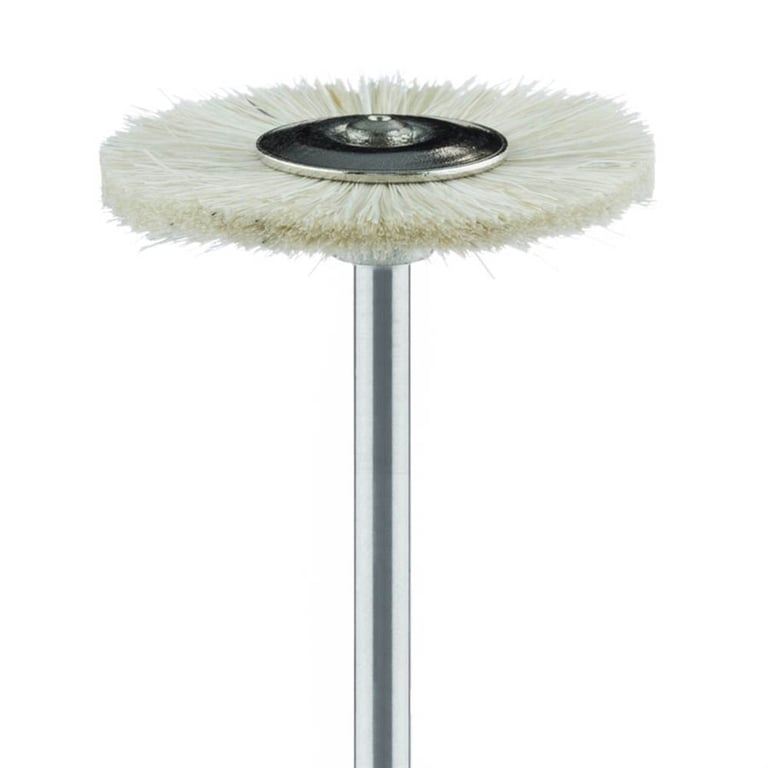 Meisinger HP #100.220 Goat Hair, Wheel Shaped, Polisher, White, 5/Pk. Head size 22mm Ø, working