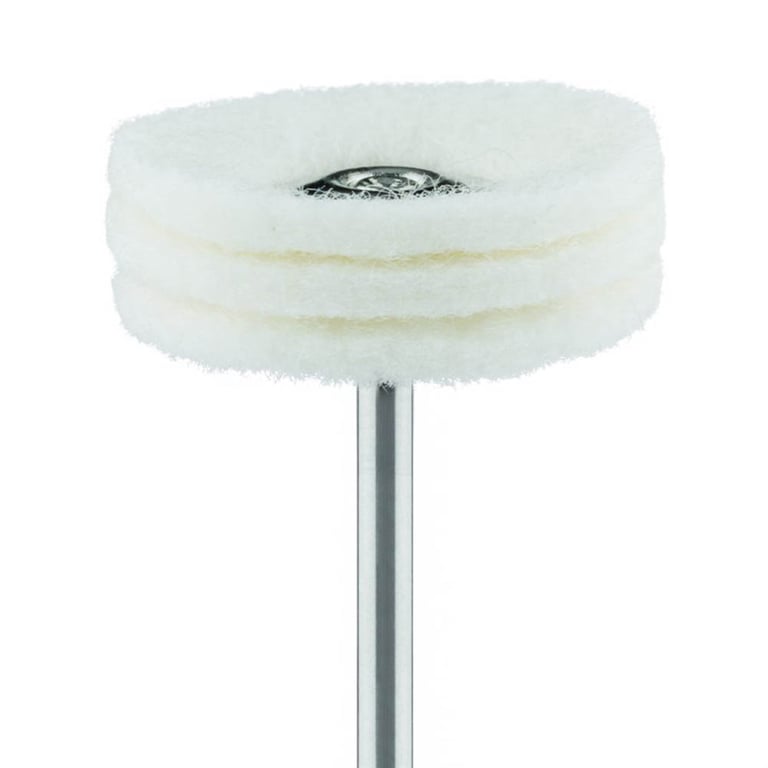 Meisinger HP #160.220 Felt, Wheel Shaped, 3-ply Polisher, White, 5/Pk. Head size 22mm Ø