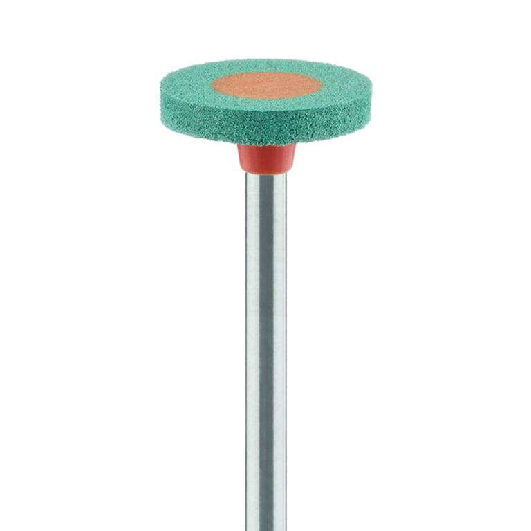 Meisinger HP #9749.110 Coarse, Wheel Shaped, Diamond Impregnated Polisher, Green, 2/Pk. Head size