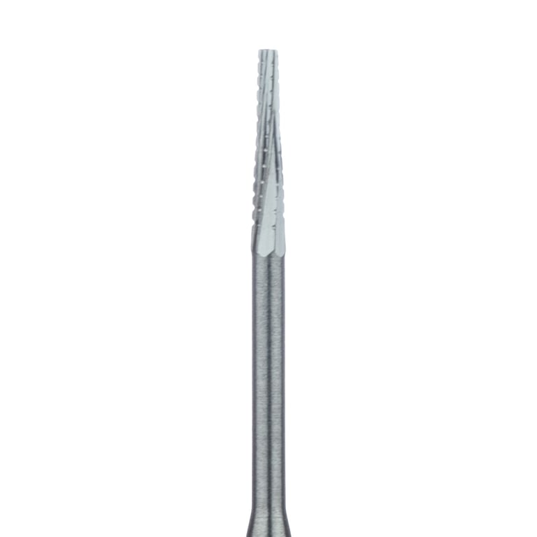 Meisinger SU #33L.010 Tapered Fissure Crosscut, Surgical Carbide Bur, 5/Pk. Head size 1mm Ø