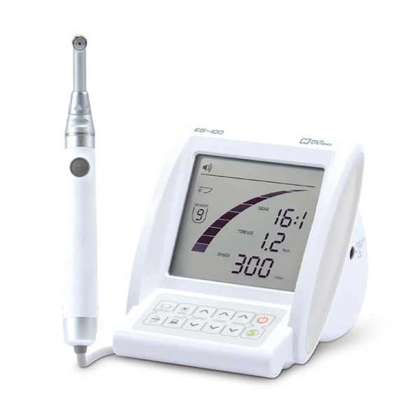 ES-100 Endodontic Micro Motor, Unit has a 10-hour battery life, a chemically resistant