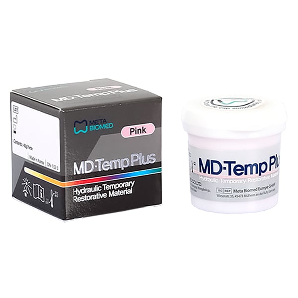 MD-Temp Plus Hydraulic Temporary Restorative - PINK Paste, 40 Gm. Jar. Temporary cavity filling