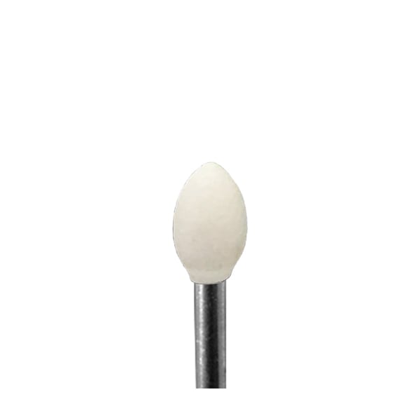 BesQual FG 1.60mm White Mounted Stone, Flame, 12/Pk. Aluminum Oxide for finishing of composites