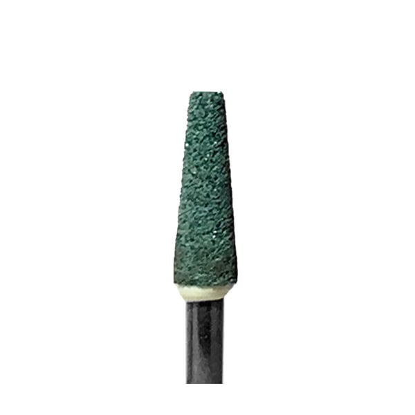 BesQual RA Shank, #TC1 Green Grinding Mounted Stone, Taper, 12/Pk. Silicon carbide, excellent