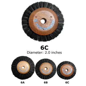BesQual Brush Wheels 6C 2" diameter, 12/Pk. Used on dental lathes for cleaning & polishing