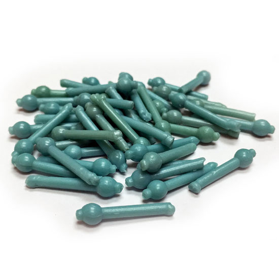 BesQual Casting Sprue Wax with Reservoir - 10 gauge, green 50/Pk. Used to connect the wax model