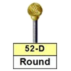 BesQual 52D Round Titanium Nitrite Coated Carbide Bur 1/Pk. HP Shank 2.35mm. Coarse diamond cut