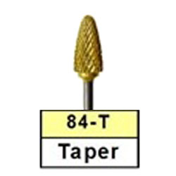 BesQual 84T Taper Titanium Nitrite Coated Carbide Bur 1/Pk. HP Shank 2.35mm. Coarse diamond cut