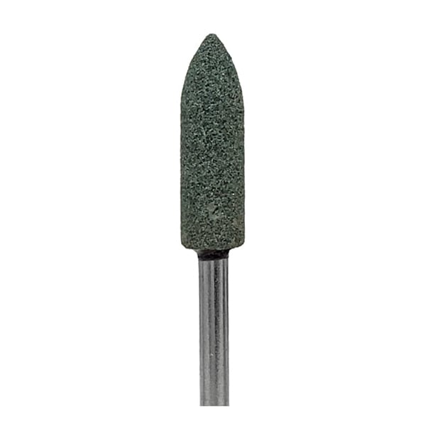 BesQual Green HP Mounted Grinding Stone G013 - Bullet 100/Pk. Excellent for fast contouring