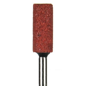 BesQual Coral/Red HP Mounted Grinding Stone C039 - Small Barrel 100/Pk. Coarse. Great