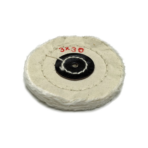 BesQual Muslin Buff - 3" x 30 ply, White, 12/Pk. High quality with uniform stitching polishing