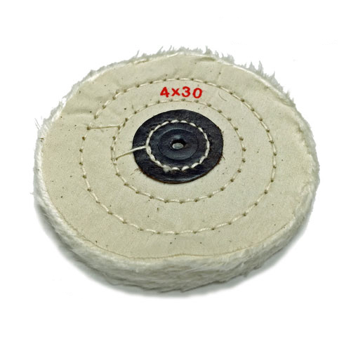 BesQual Muslin Buff - 4" x 30 ply, White, 12/Pk. High quality with uniform stitching polishing