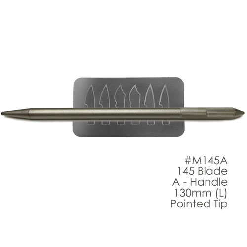 BesQual Porcelain Instrument Blade Set (6) #M145 with A - Handle 130mm, Pointed Tip. Three blade