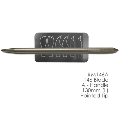 BesQual Porcelain Instrument Blade Set (6) #M146 with A - Handle 130mm, Pointed Tip. Three blade