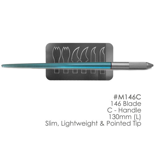BesQual Porcelain Instrument Blade Set (6) #M146 with C - Handle 130mm, Slim, Light weight &