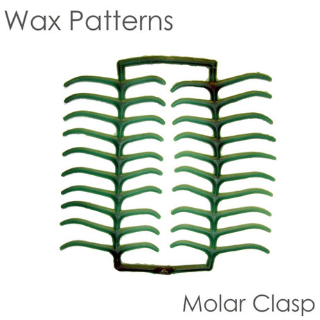 BesQual Wax Patterns - Molar Clasp, Green. Box of 10 Sheets / 200 pieces
