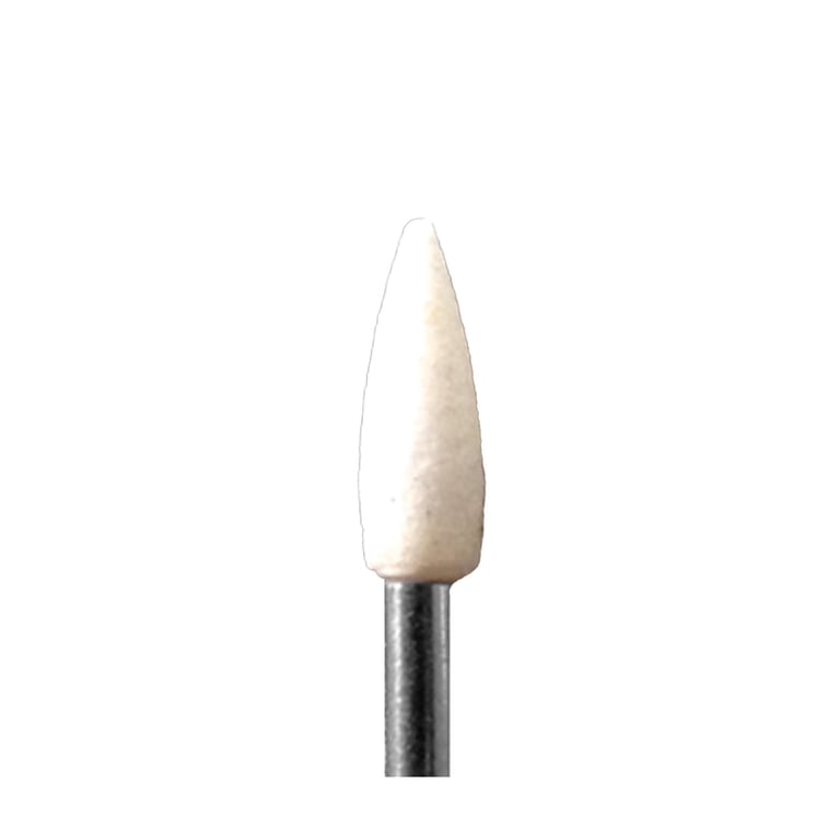 Meta FL2 white mounted stones, RA, 12/box - Flame, 2.35mm right angle latch type Aluminum Oxide