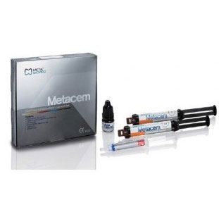 Metacem Adhesive Resin Cement Kit - 2 x 9 Gm. Dual Syringes (A3, Translucent), 5 mL Adhesive, 3 mL