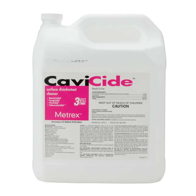 CaviCide Surface Disinfectant / Decontaminant Cleaner, 2.5 Gallons. Ready-to-use