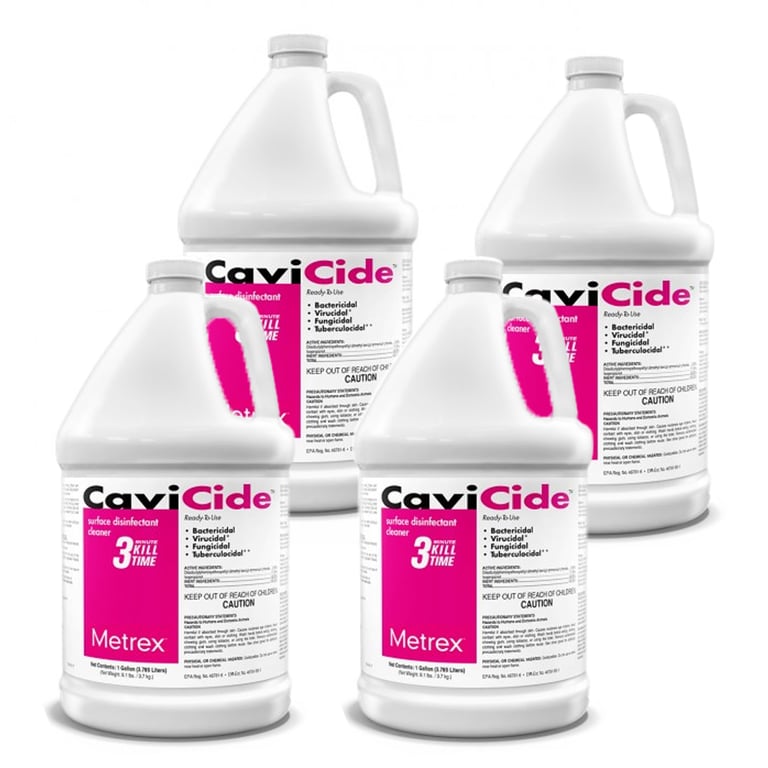 CaviCide Surface Disinfectant / Decontaminant Cleaner, Case of 4x 1 Gallon. Ready-to-use