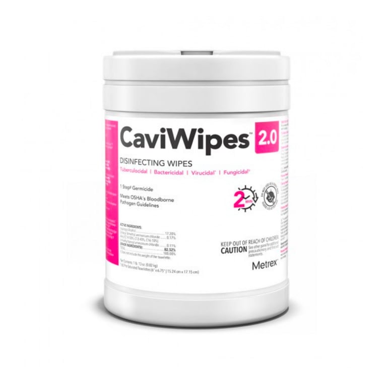CaviWipes 2.0 Towelettes, Large, 160/Can, 12/Case. Disposable towelettes pre-saturated