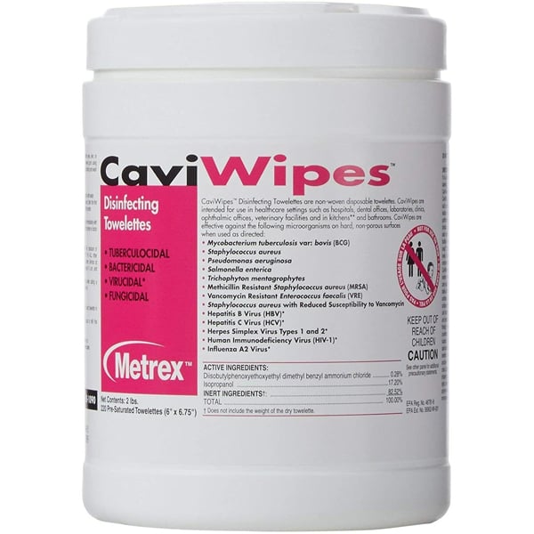 CaviWipes Towelettes (Large: 6" x 6.75") 220/Can. Value pack of disposable towelettes