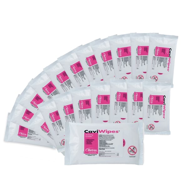 CaviWipes Towelettes *Case of 20* Flat Pack (7" x 9") 45/Pk. Disposable towelettes presaturated