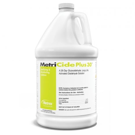 MetriCide Plus 30 High-Level Disinfectant/Sterilant, 3.4% Glutaraldehyde, Contains Surfactants