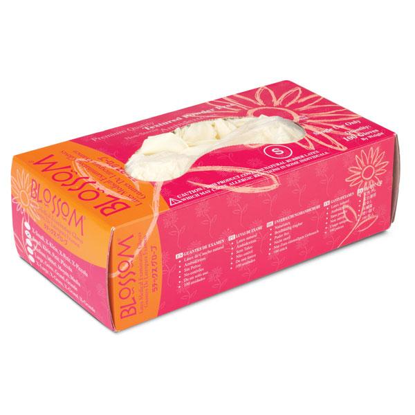 Blossom Latex Gloves: X-LARGE Powder-Free, Textur
