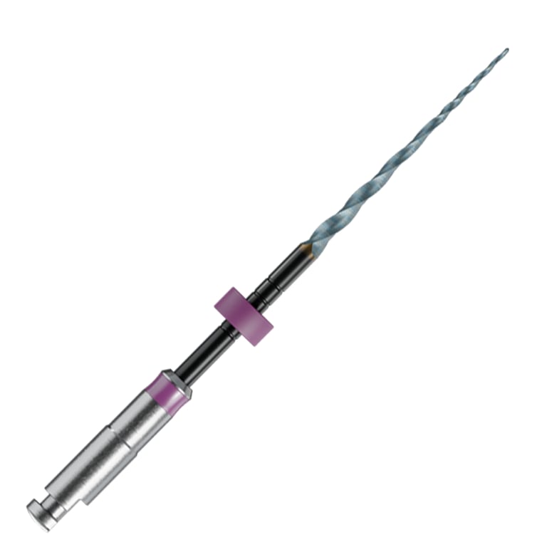MicroMega MM Taper NiTi Rotary File S1, .02 Taper, 21mm, Sterile, 6/Pk. Purple stop and ring