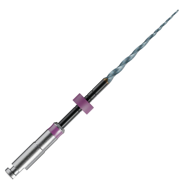 MicroMega MM Taper NiTi Rotary File S1, .02 Taper, 25mm, Sterile, 6/Pk. Purple stop and ring