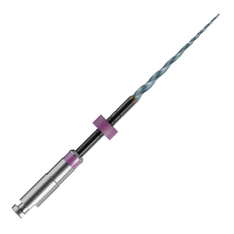MicroMega MM Taper NiTi Rotary File S1, .02 Taper, 31mm, Sterile, 6/Pk. Purple stop and ring