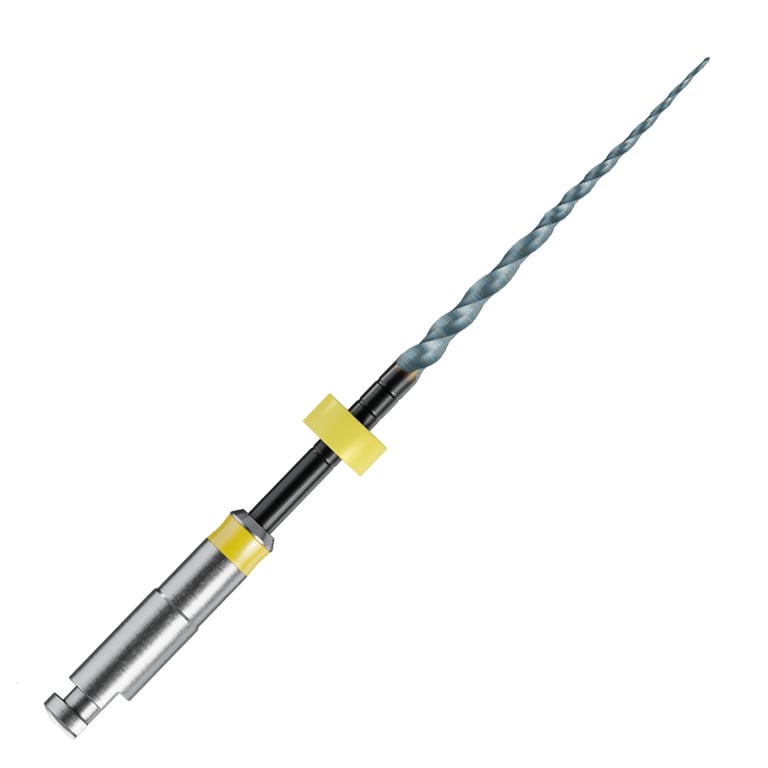 MicroMega MM Taper NiTi Rotary File F1, .07 Taper, 21mm, Sterile, 6/Pk. Yellow stop and ring