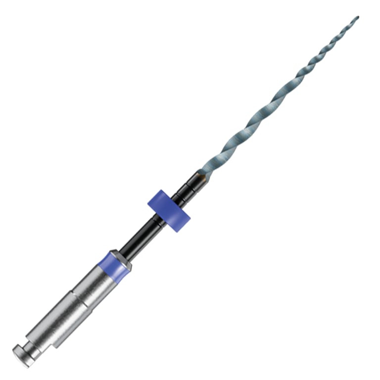 MicroMega MM Taper NiTi Rotary File F3, .09 Taper, 25mm, Sterile, 6/Pk. Blue stop and ring