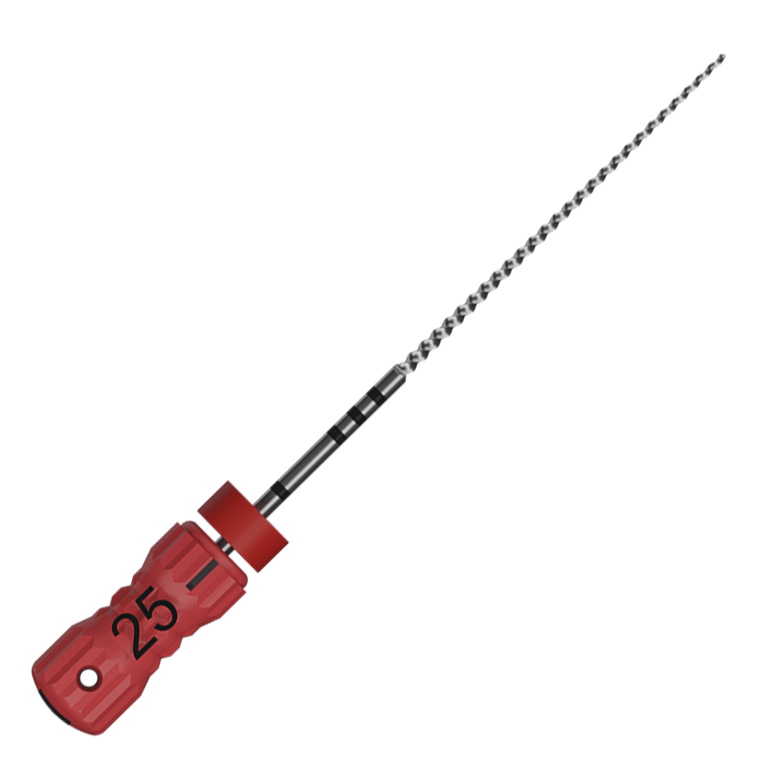 MicroMega MM 25mm Stainless Steel K-File, #25 Red, 6/Pk. Endodontic files designed